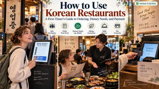 旅客了解韓國餐廳用餐方式的代表圖片